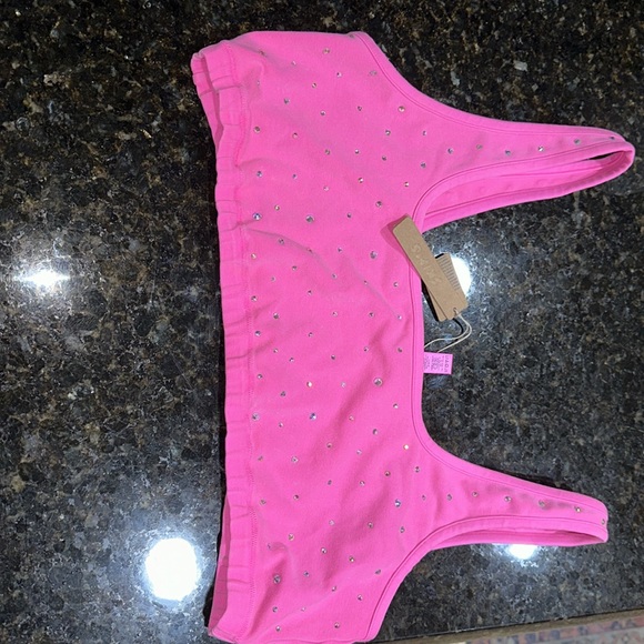 Outdoor Rhinestone Wide Neck Bralette - Taffy - Picture 6 of 6